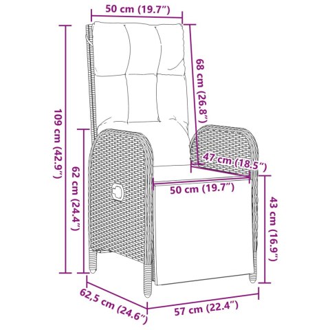 7-CZĘŚCIOWY ZESTAW DO JADALNI OGRODOWEJ Z PODUSZKAMI W SZARYM POLIRATTANIE