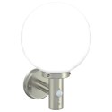 LAMPA ŚCIENNA ZEWNĘTRZNA Z CZUJNIKIEM SREBRNA STAL NIERDZEWNA IP44