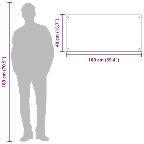 PANEL OCHRONNY DO KUCHNI CIEMNOSZARY 100X40X0,6CM ZE SZKŁA HARTOWANEGO