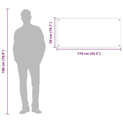 LAMPA ŚCIENNA DO KUCHNI JASNOSZARA 110X50X0,6CM Z HARTOWANEGO SZKŁA