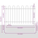 PŁOT OGRODOWY Z ZAOKRĄGLONYM SZCZYTEM SZARY 1,7X1M STAL