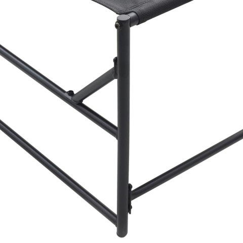 LEŻAK OGRODOWY - ANTRACYTOWY - 200X74X73CM - STAL I TEXTILENE