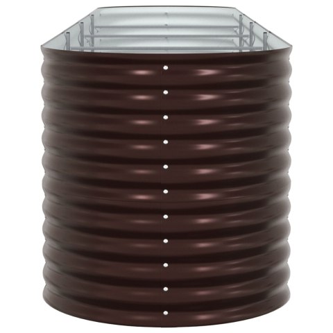 PODNIESIONE ŁÓŻKO OGRODOWE BRĄZOWE 400X80X81CM STAL OCYNKOWANA