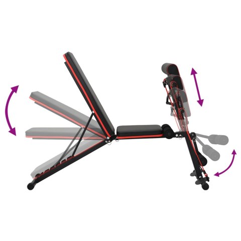 REGULOWANA ŁAWKA TRENINGOWA Z GUMAMI OPOROWYMI 150KG CZARNA STAL