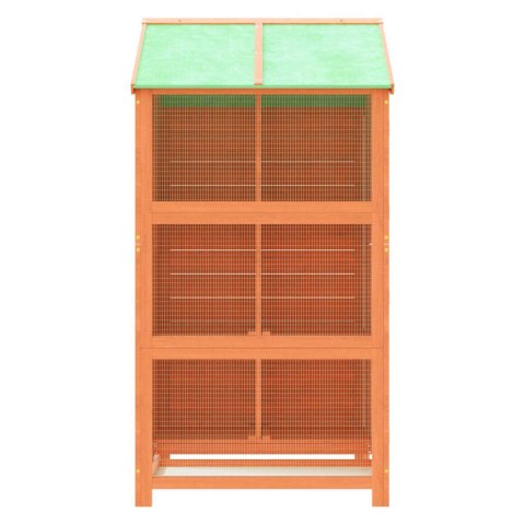 WOLIERA DREWNIANA DLA PTAKÓW ZEWNĘTRZNA 97X81X152 CM Z SIATKĄ I TACKĄ