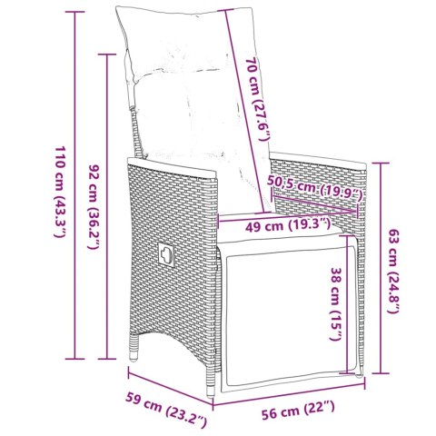 5-CZ. ZESTAW MEBLI OGRODOWYCH BISTRO Z PODUSZKAMI CZARNY