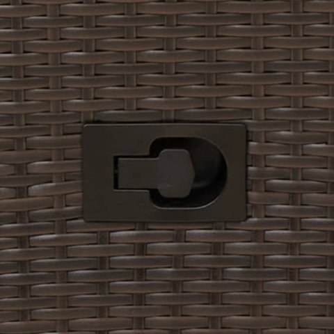 ROZKŁADANY FOTEL OGRODOWY Z PODUSZKAMI BRĄZOWY POLIRATTAN