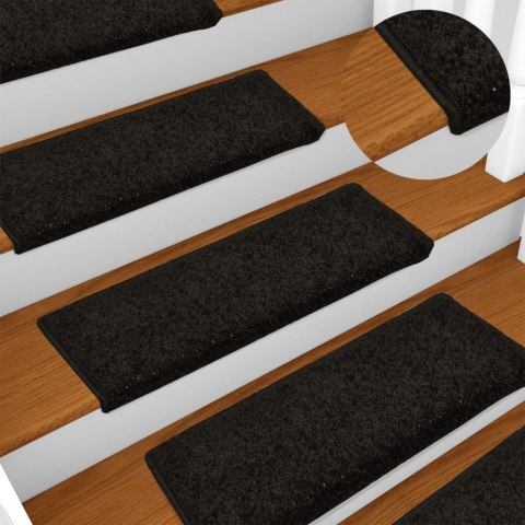 NAKŁADKI NA SCHODY 15 SZT. 65X21X4CM CZARNE