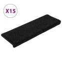 NAKŁADKI NA SCHODY 15 SZT. 65X21X4CM CZARNE