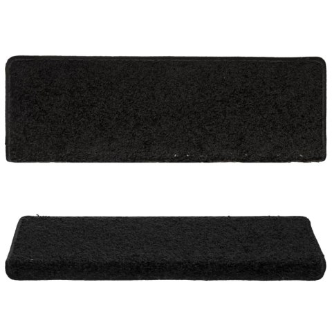 NAKŁADKI NA SCHODY 15 SZT. 65X21X4CM CZARNE