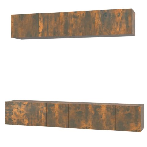 5-CZĘŚCIOWY ZESTAW SZAFEK TELEWIZYJNYCH PRZYDYMIONY DĄB