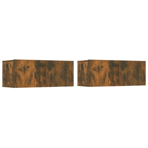 5-CZĘŚCIOWY ZESTAW SZAFEK TELEWIZYJNYCH PRZYDYMIONY DĄB