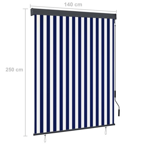 ROLETA ZEWNĘTRZNA 140X250CM NIEBIESKO-BIAŁA