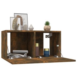 SZAFKI WISZĄCE POD TV 3 SZT. PRZYDYMIONY DĄB 60X30X30CM