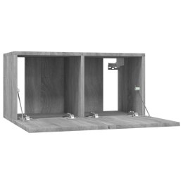 WISZĄCA SZAFKA POD TV SZARY DĄB SONOMA 3 SZT. 60X30X30CM