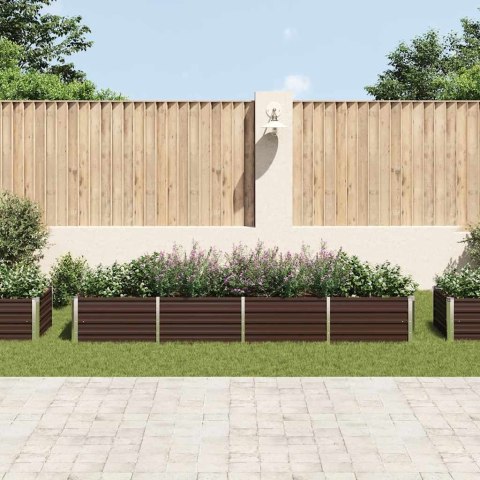 PODWYŻSZONA DONICA BRĄZOWA 320X80X45CM GALWANIZOWANA STAL