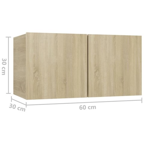 SZAFKI WISZĄCE POD TV 3 SZT. DĄB SONOMA 60X30X30CM