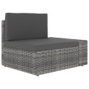 VidaXL Sofa modułowa 3-osobowa, rattan PE, szara