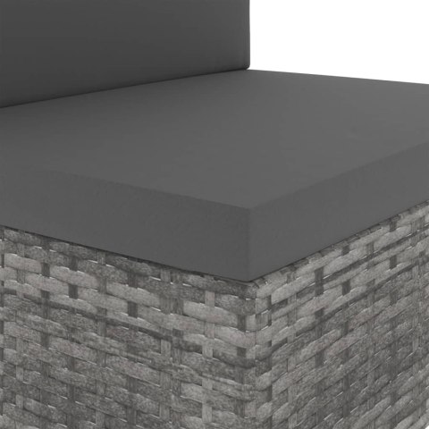 VidaXL Sofa modułowa 3-osobowa, rattan PE, szara