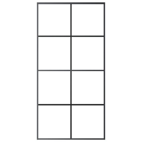 DRZWI PRZESUWNE CZARNE 102,5X205CM SZKŁO ESG I ALUMINIUM