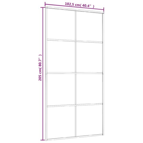 DRZWI PRZESUWNE CZARNE 102,5X205CM SZKŁO ESG I ALUMINIUM