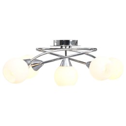 LAMPA SUFITOWA Z CERAMICZNYMI KLOSZAMI NA 5 ŻARÓWEK E14