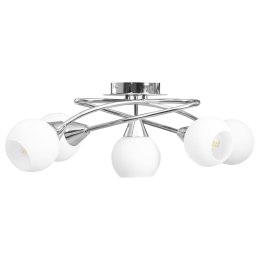 LAMPA SUFITOWA Z CERAMICZNYMI KLOSZAMI NA 5 ŻARÓWEK E14