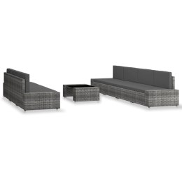 8-CZ. ZESTAW WYPOCZYNKOWY DO OGRODU RATTAN PE SZARY