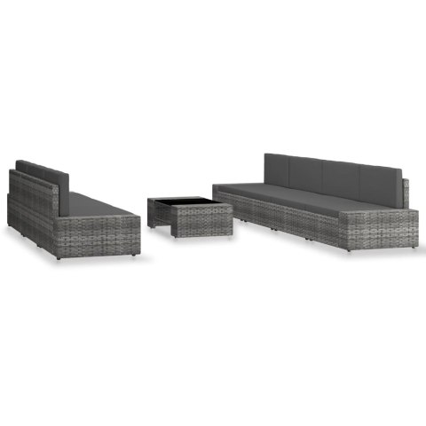 8-CZ. ZESTAW WYPOCZYNKOWY DO OGRODU RATTAN PE SZARY