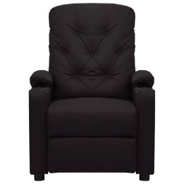 FOTEL ROZKŁADANY CZARNY SZTUCZNA SKÓRA