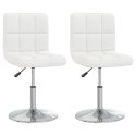 KRZESŁA STOŁOWE 2 SZT. BIAŁE OBITE SZTUCZNĄ SKÓRĄ