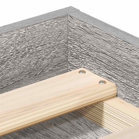 VidaXL Rama łóżka, szary dąb sonoma, 135x190 cm