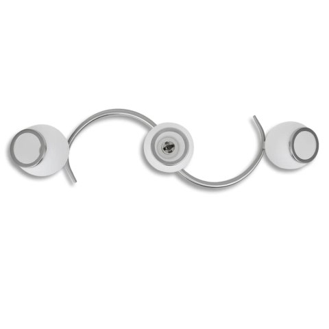 LAMPA SUFITOWA Z 3 SZKLANYMI KLOSZAMI NA FALISTEJ RURCE