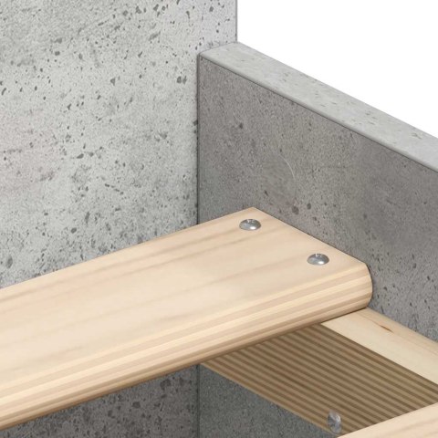 VidaXL Rama łóżka z wezgłowiem i zanóżkiem, szarość betonu, 75x190 cm