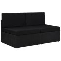 SOFA MODUŁOWA 2-OSOBOWA RATTAN PE CZARNA