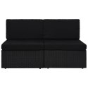 SOFA MODUŁOWA 2-OSOBOWA RATTAN PE CZARNA
