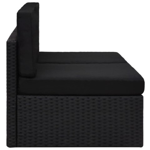 SOFA MODUŁOWA 2-OSOBOWA RATTAN PE CZARNA