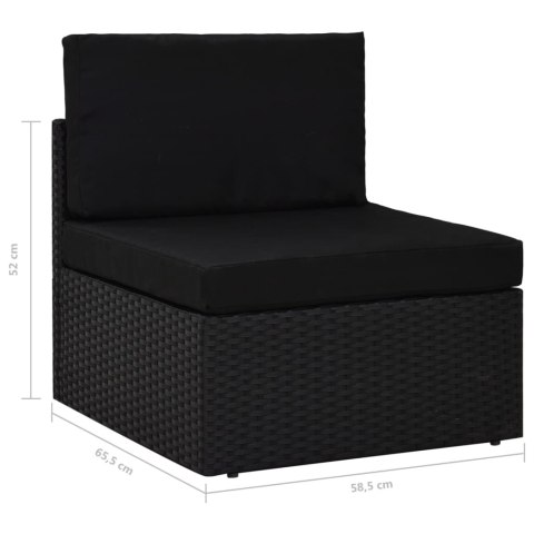 SOFA MODUŁOWA 2-OSOBOWA RATTAN PE CZARNA