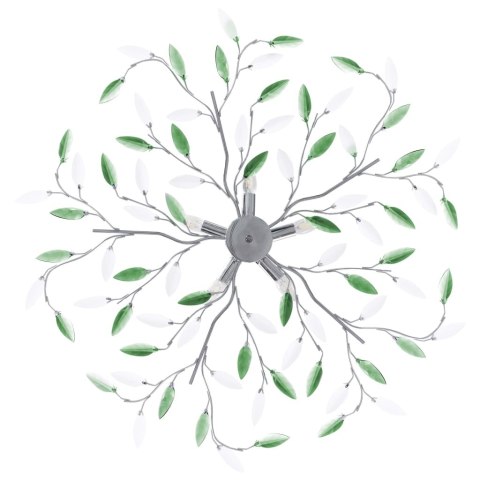 LAMPA SUFITOWA LISTKI Z KRYSZTAŁKÓW AKRYLOWYCH 5 ŻARÓWEK E14