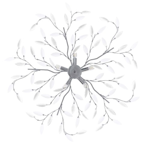 LAMPA SUFITOWA LISTKI Z KRYSZTAŁU AKRYLOWEGO 5 ŻARÓWEK E14