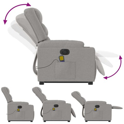 PODNOSZONY FOTEL MASUJĄCY ELEKTRYCZNY ROZKŁADANY SZARY