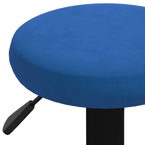 STOŁKI BAROWE 2 SZT. NIEBIESKIE TAPICEROWANE AKSAMITEM