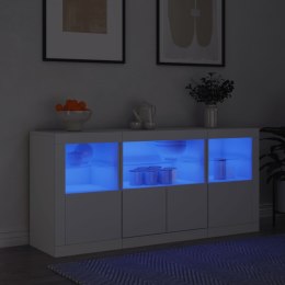 SZAFKA Z OŚWIETLENIEM LED BIAŁA 142,5X37X67CM