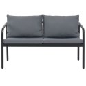 2-OSOBOWA SOFA OGRODOWA Z PODUSZKAMI ALUMINIUM SZARA