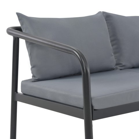 2-OSOBOWA SOFA OGRODOWA Z PODUSZKAMI ALUMINIUM SZARA