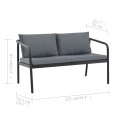 2-OSOBOWA SOFA OGRODOWA Z PODUSZKAMI ALUMINIUM SZARA