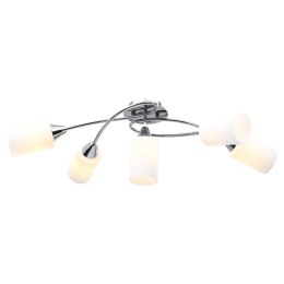 LAMPA SUFITOWA Z CERAMICZNYMI KLOSZAMI NA 5 ŻARÓWEK E14 BIAŁA