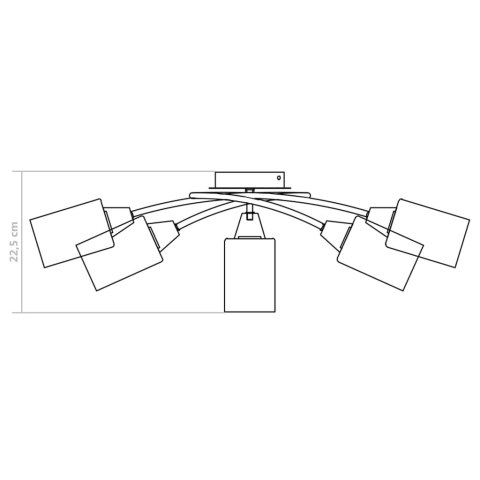 LAMPA SUFITOWA Z CERAMICZNYMI KLOSZAMI NA 5 ŻARÓWEK E14 BIAŁA