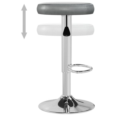 STOŁKI BAROWE 2 SZT. SZARE SZTUCZNA SKÓRA