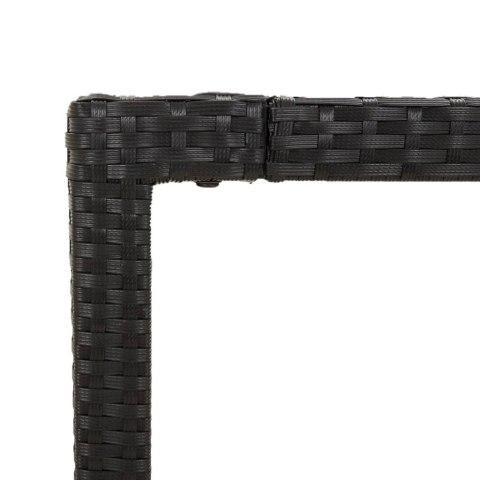 9-CZ. ZESTAW MEBLI OGRODOWYCH Z PODUSZKAMI CZARNY RATTAN PE